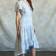 Tile Print Wrap Dress