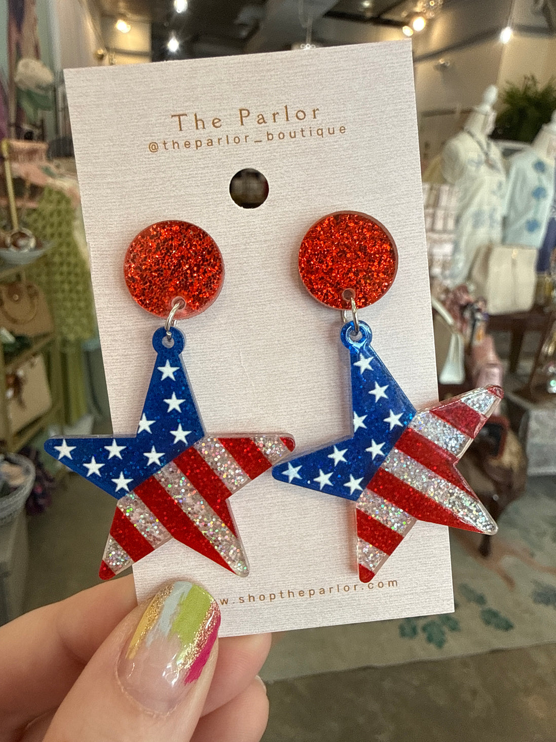 Glitter Star Earrings