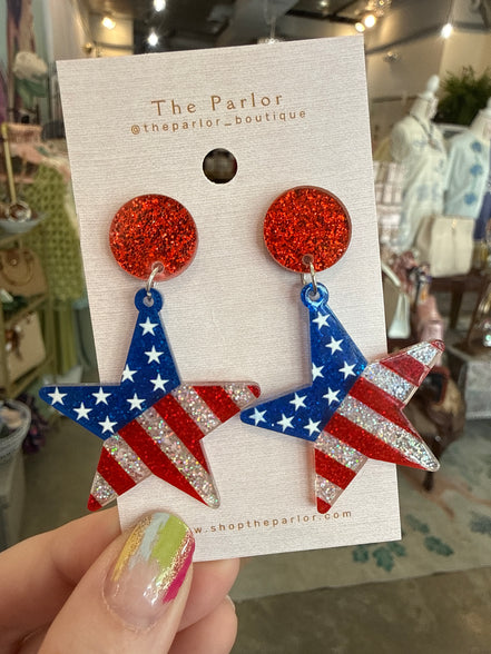 Glitter Star Earrings