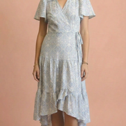 Tile Print Wrap Dress