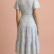 Tile Print Wrap Dress