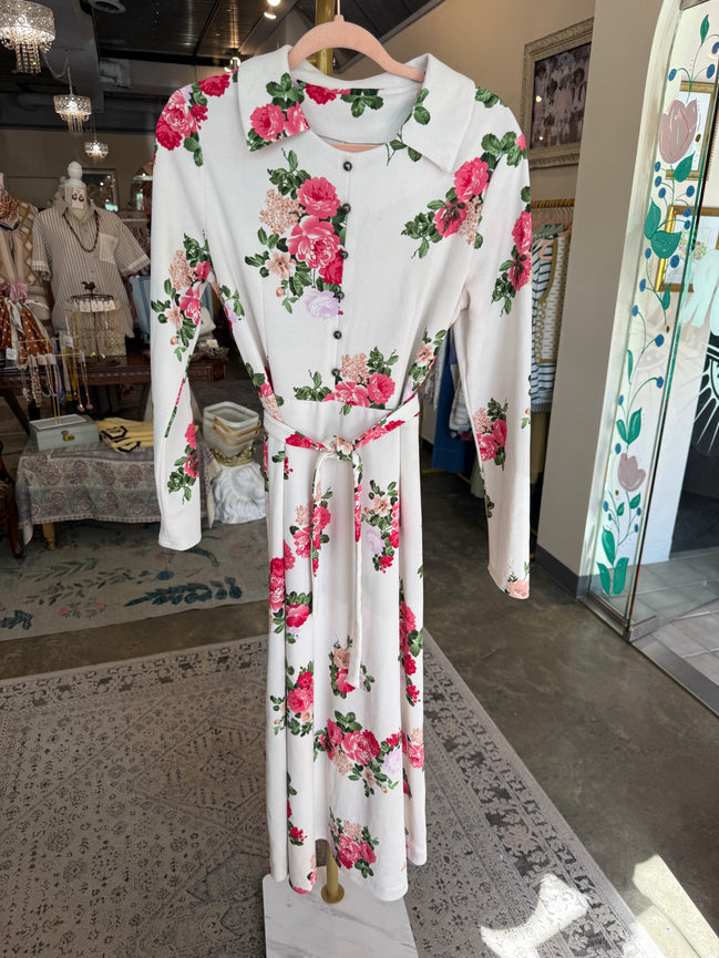 Handmade White Floral Maxi