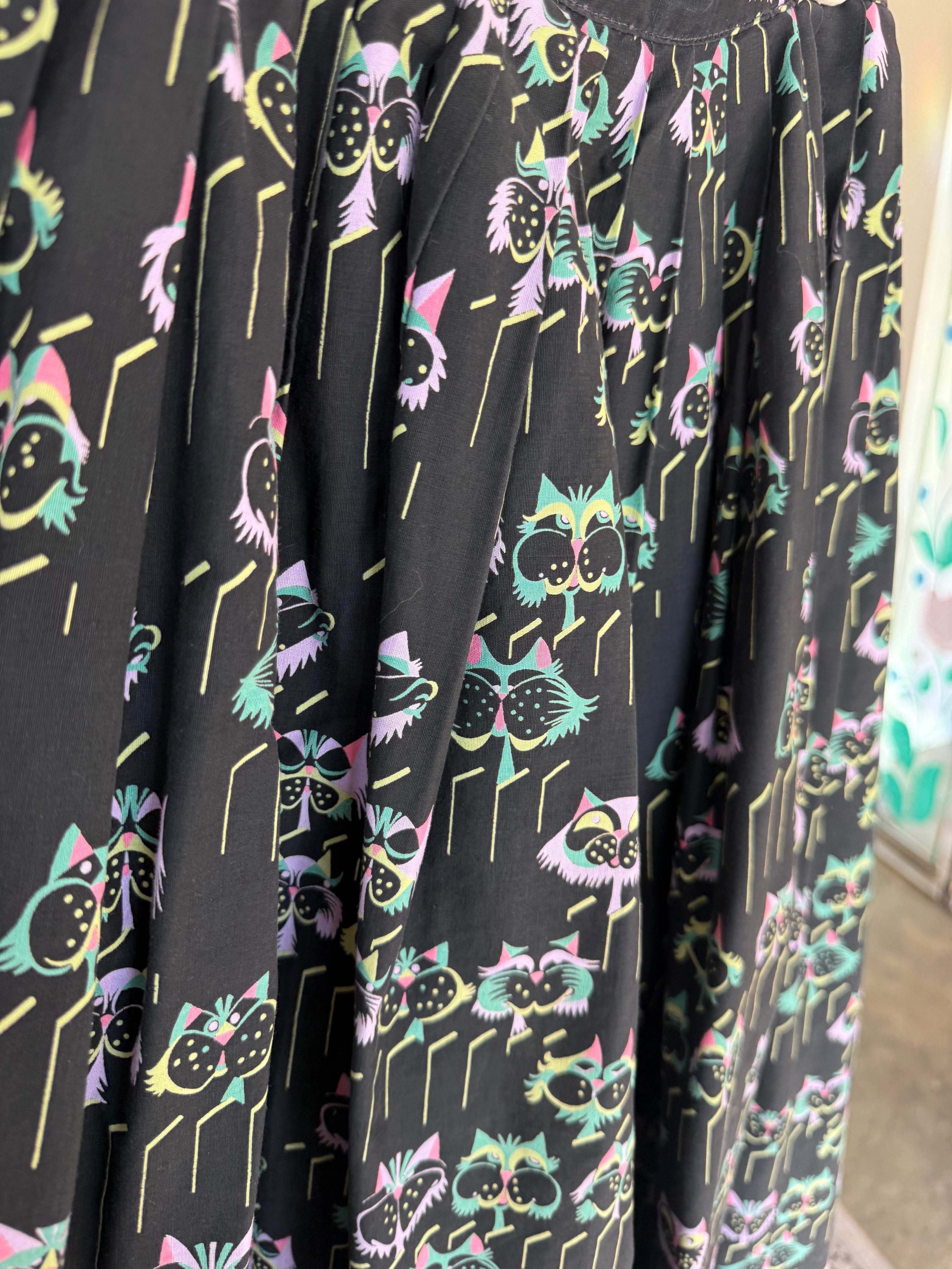 Vintage MCM Atomic Cat Skirt