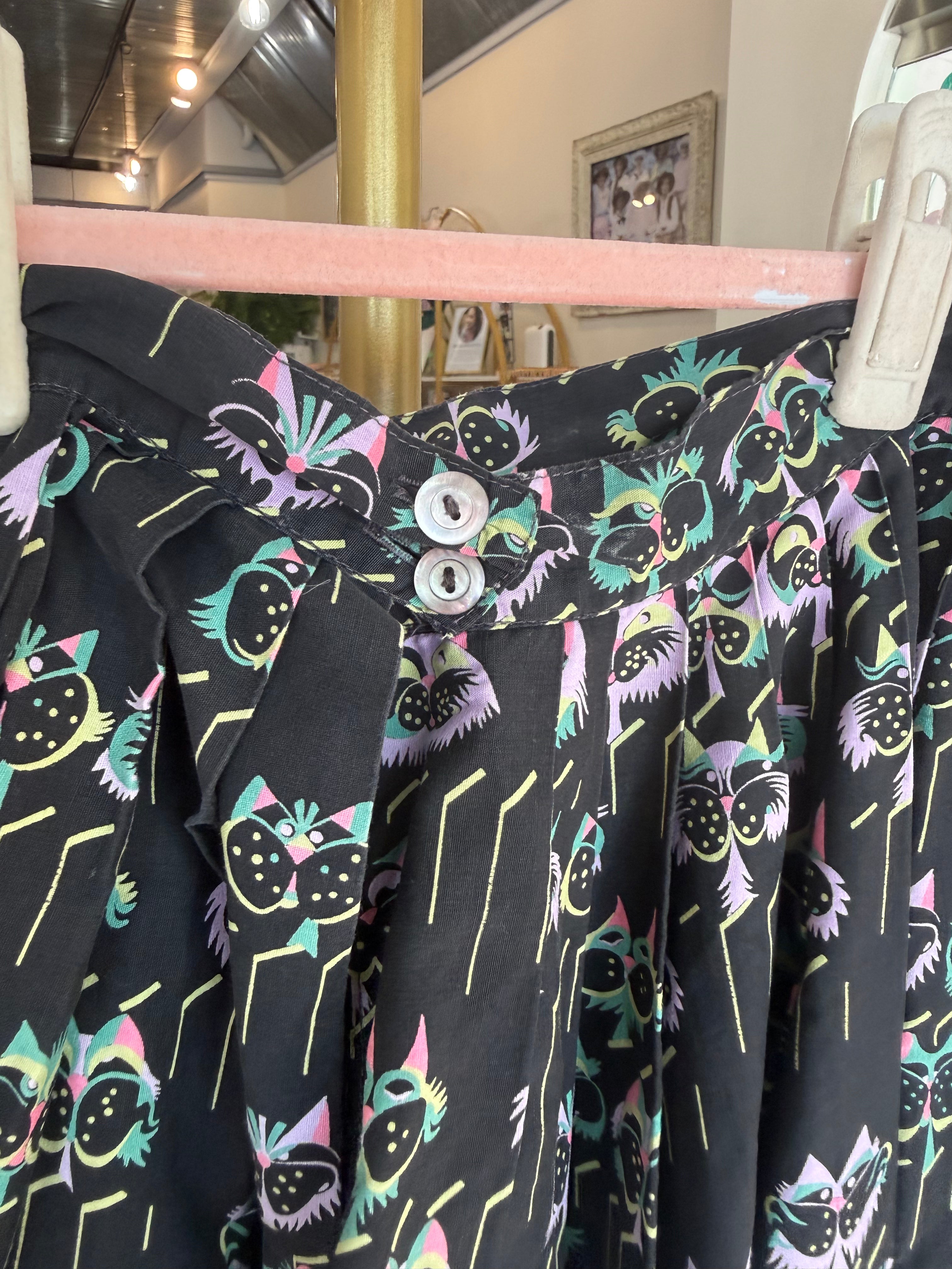 Vintage MCM Atomic Cat Skirt