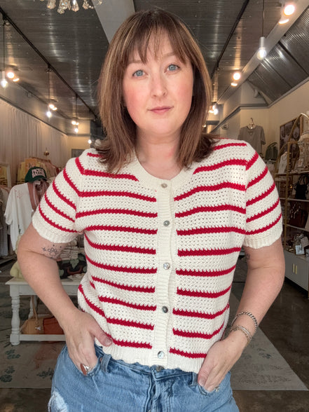 Scallop Stripe Cardi