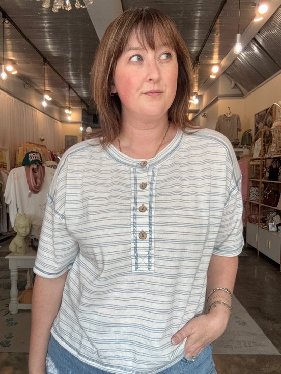 Boxy Seamed Henley