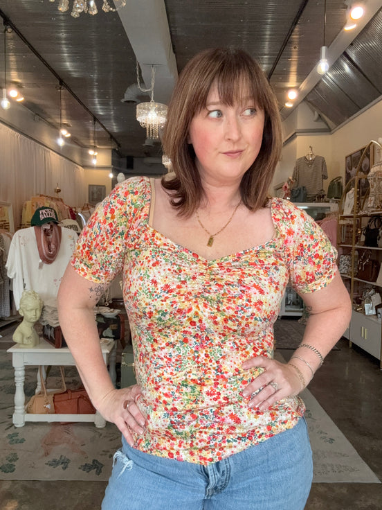 Sweetheart Rouched Top