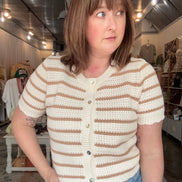 Scallop Stripe Cardi