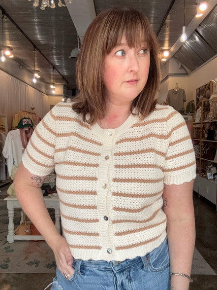 Scallop Stripe Cardi