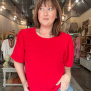 Red Puff Top