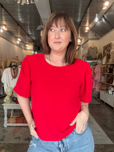 Red Puff Top