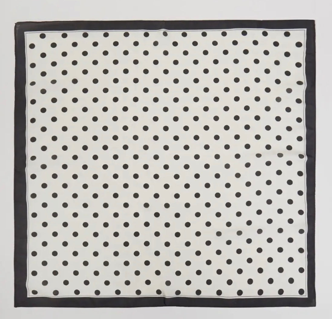 White Polka Dot Scarf