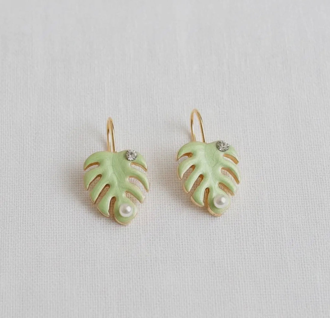 Monsera Earrings