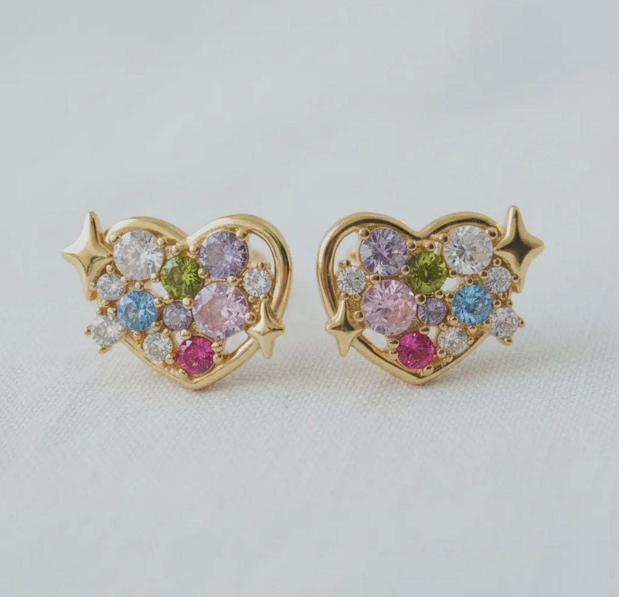 Heart Gem Earrings