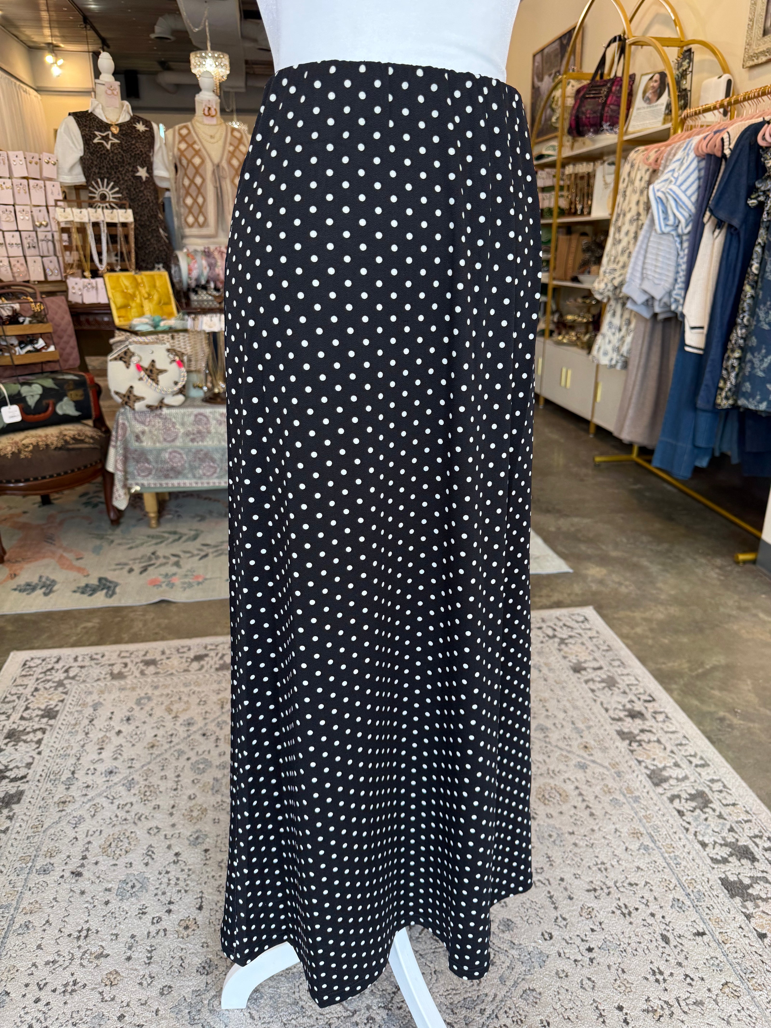 Polka Dot Midi Skirt