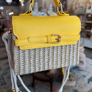 Yellow Wicker Handbag