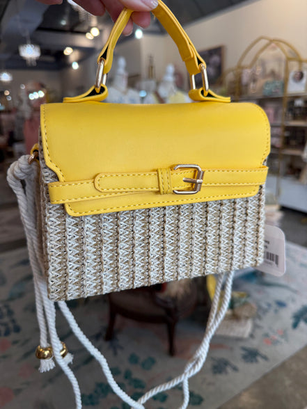 Yellow Wicker Handbag