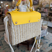 Yellow Wicker Handbag