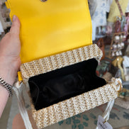 Yellow Wicker Handbag