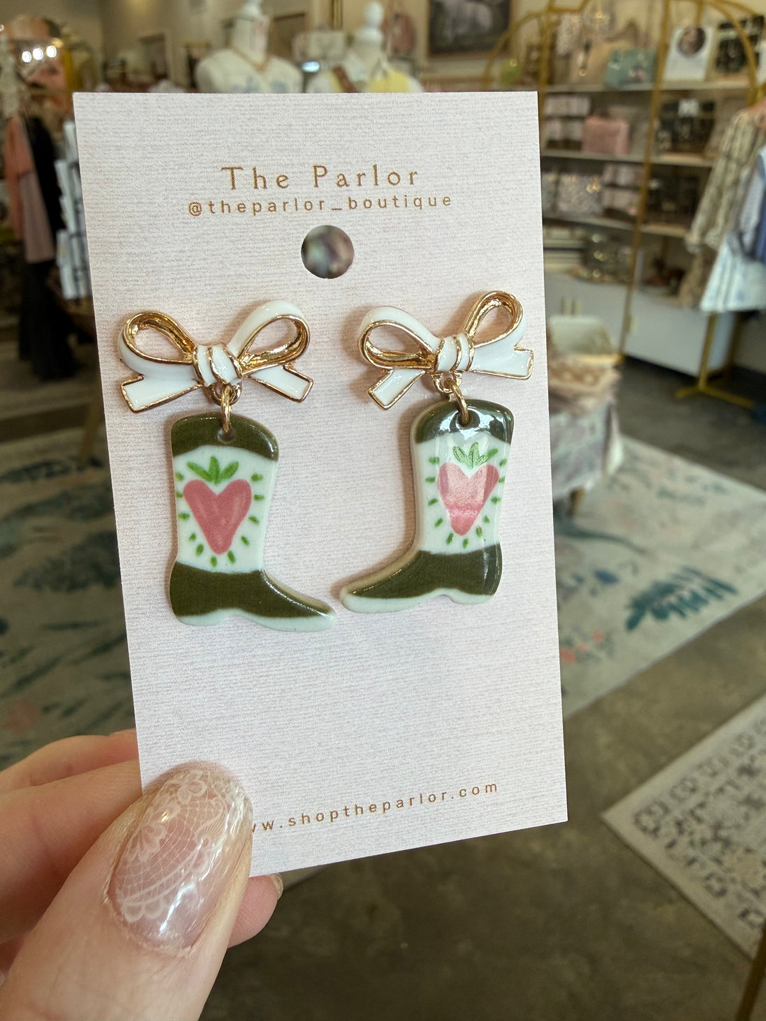 Ceramic Boot Earrings