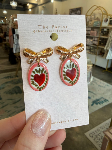 Ceramic Heart Earrings