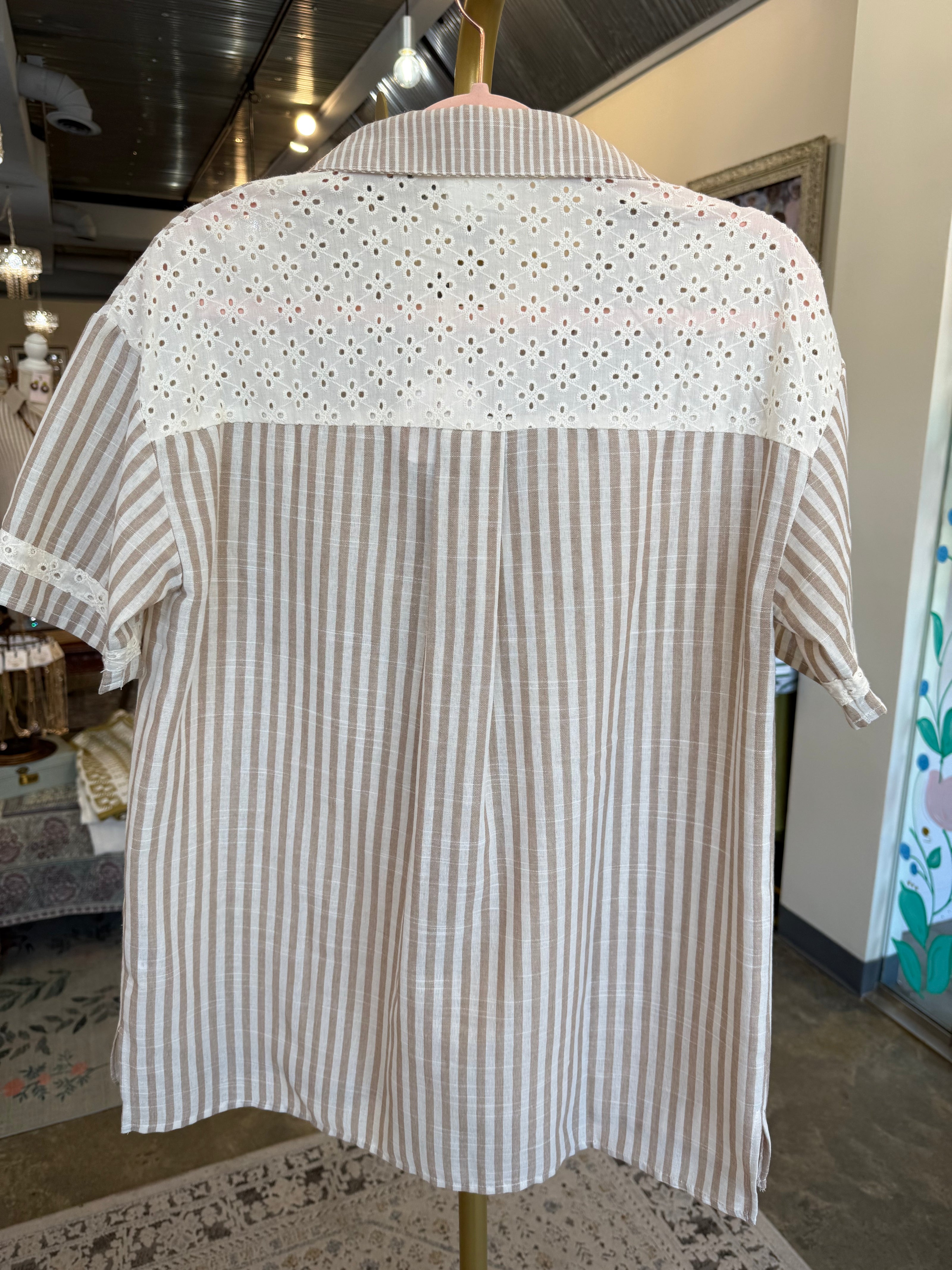 Oversized Lace Accent Top
