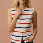 RWB Stripe Sweater Tank