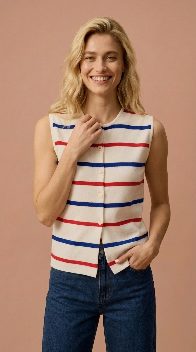 RWB Stripe Sweater Tank