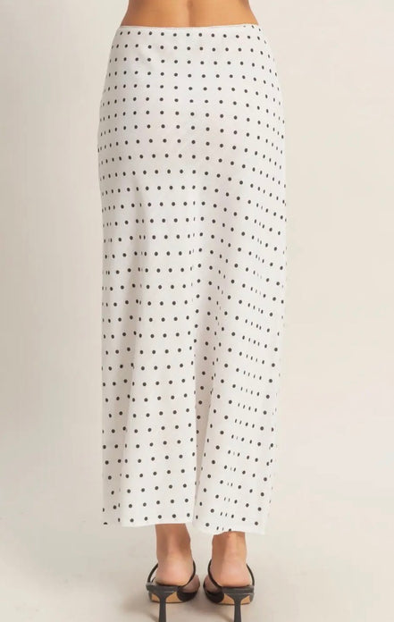 White Dot Maxi Skirt