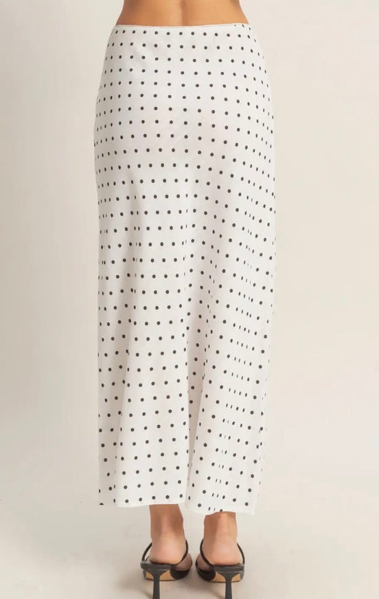 White Dot Maxi Skirt
