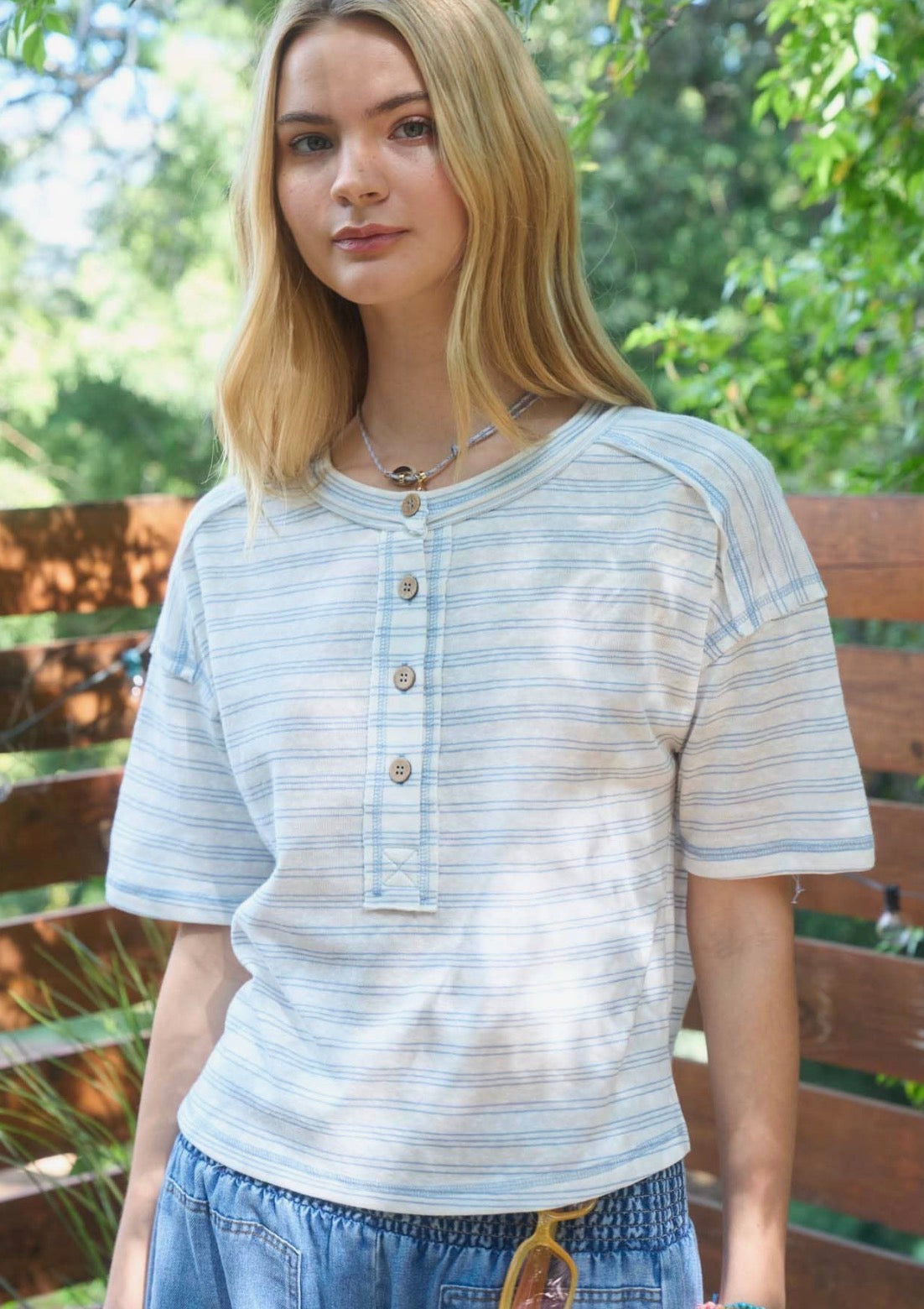 Boxy Seamed Henley