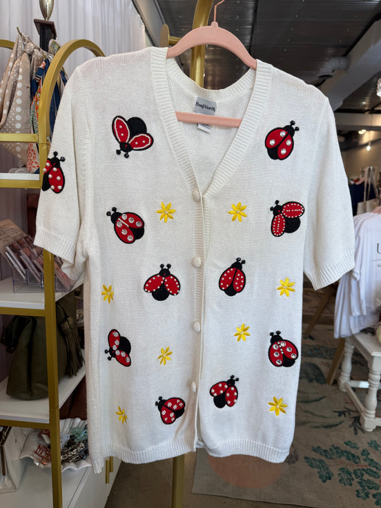 1980s BonWorth Ladybug Cardi