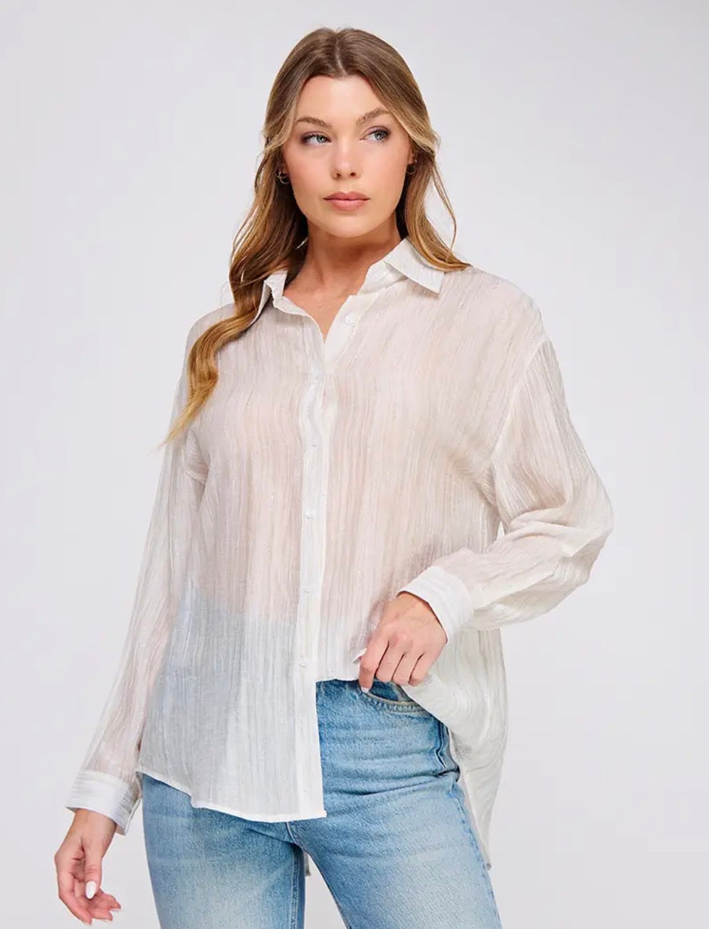 Textured Shimmer Buttonup