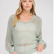Open Weave Shimmer Top