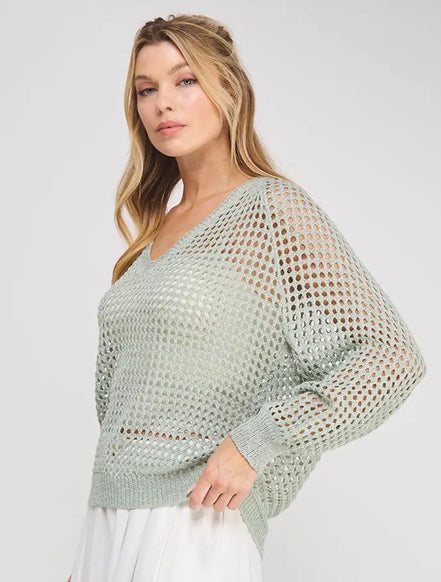 Open Weave Shimmer Top