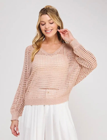 Open Weave Shimmer Top