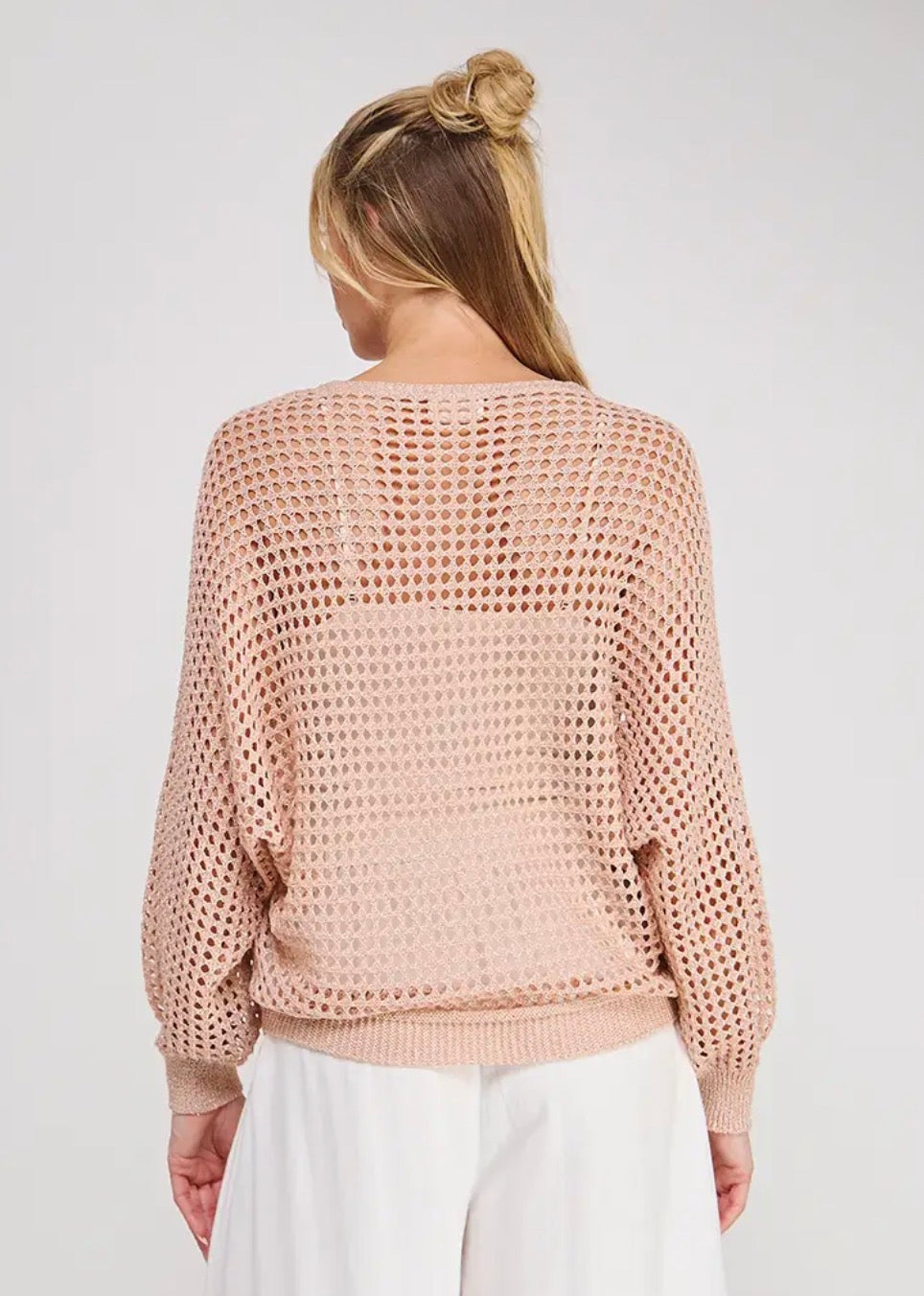 Open Weave Shimmer Top