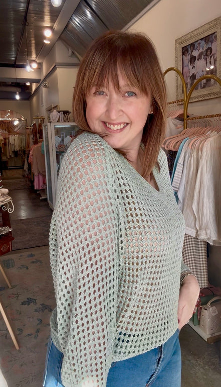 Open Weave Shimmer Top