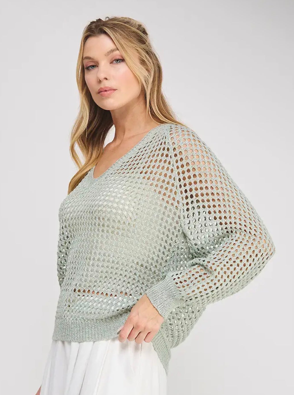Open Weave Shimmer Top