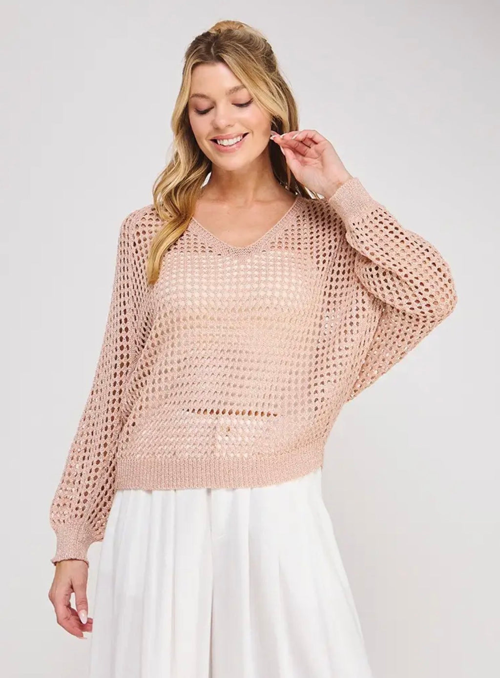 Open Weave Shimmer Top