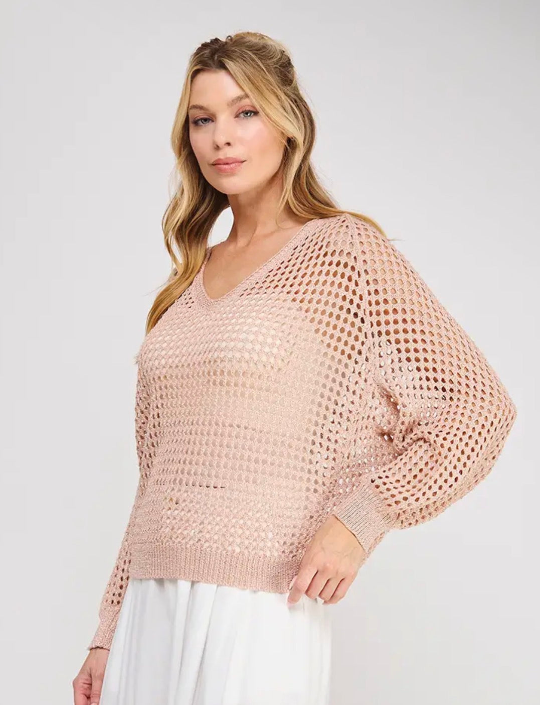 Open Weave Shimmer Top