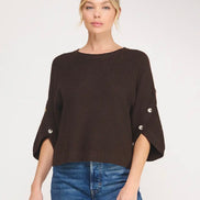 Button Sleeve Sweater