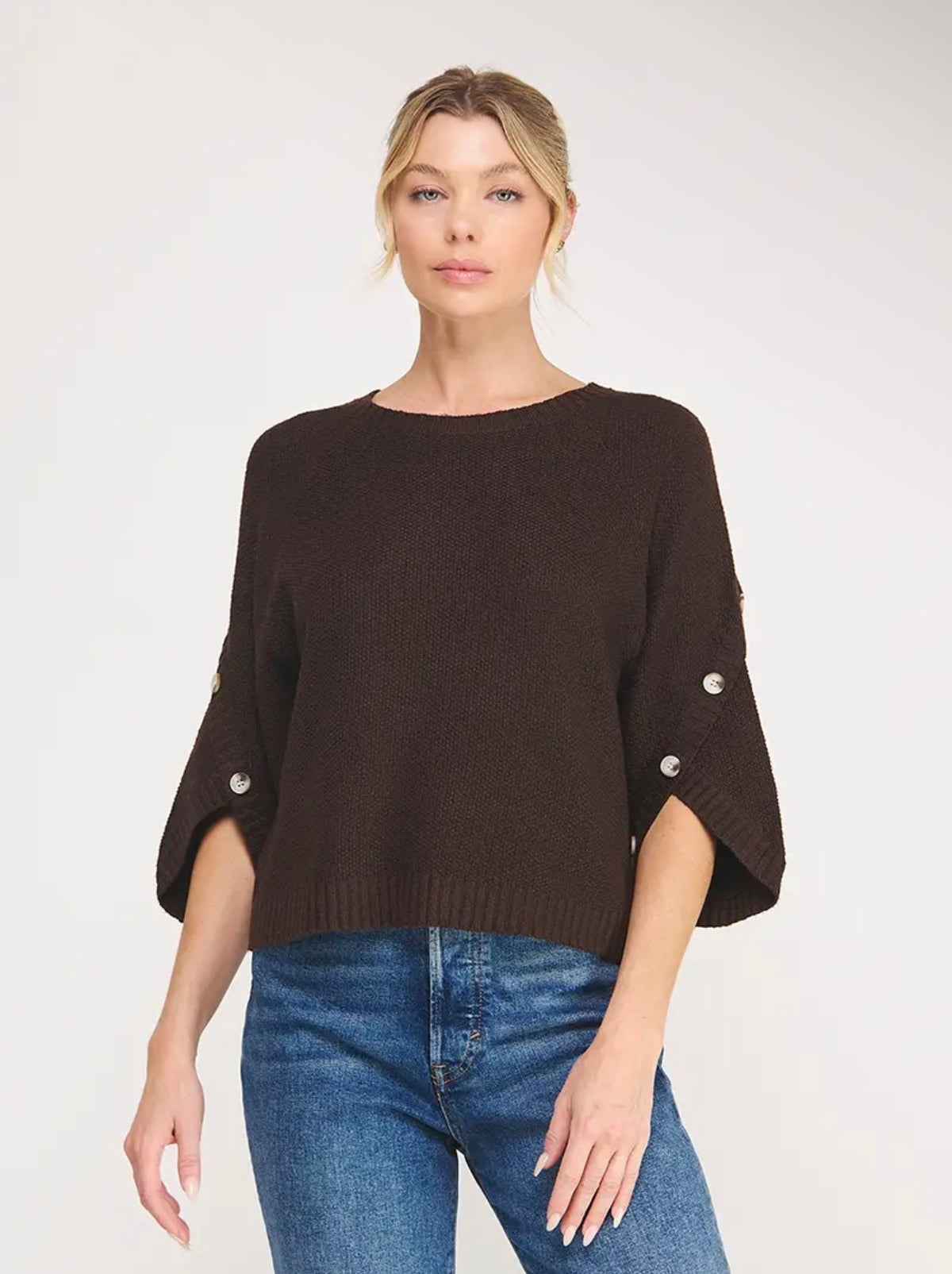 Button Sleeve Sweater