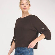 Button Sleeve Sweater