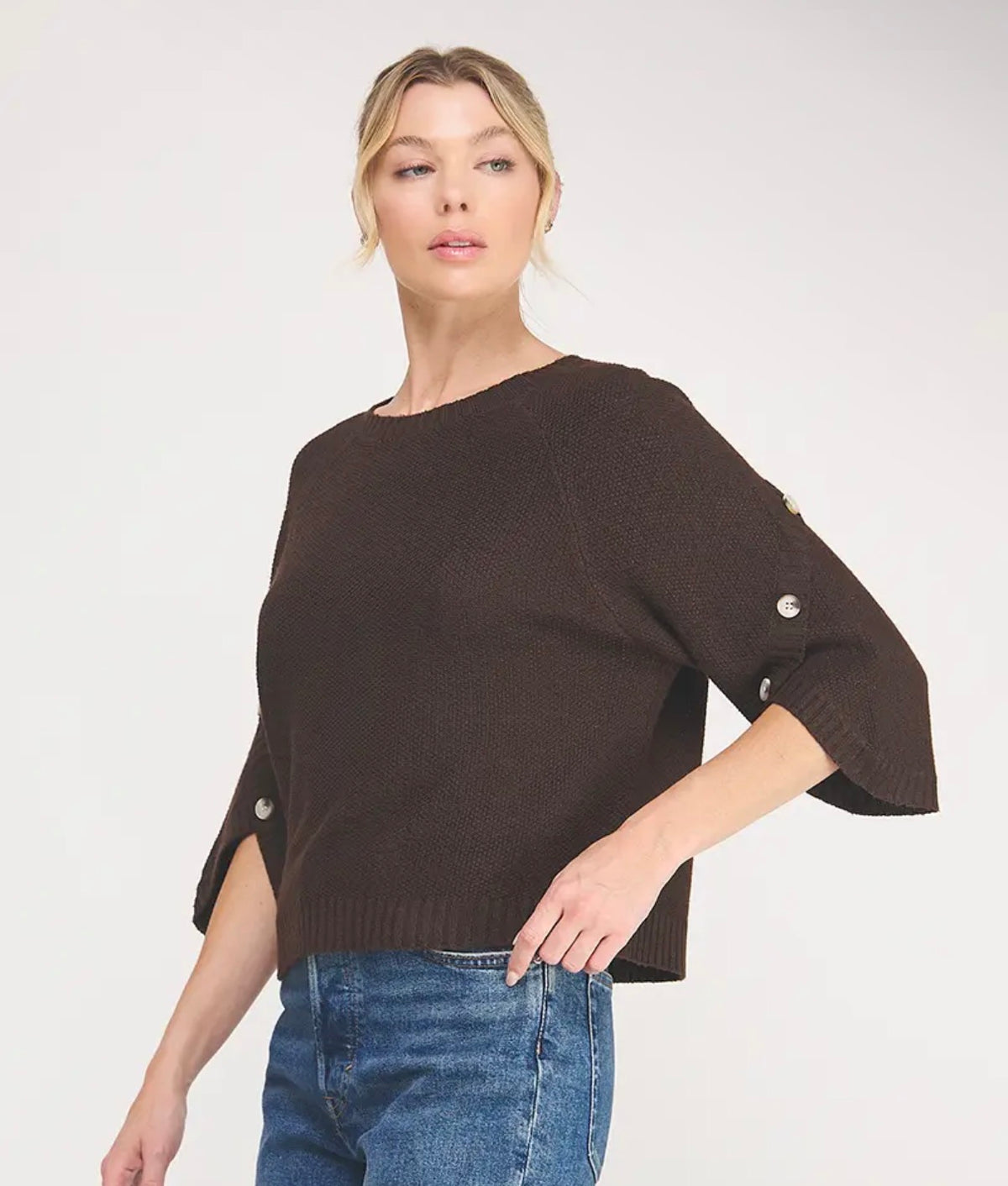 Button Sleeve Sweater