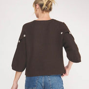 Button Sleeve Sweater