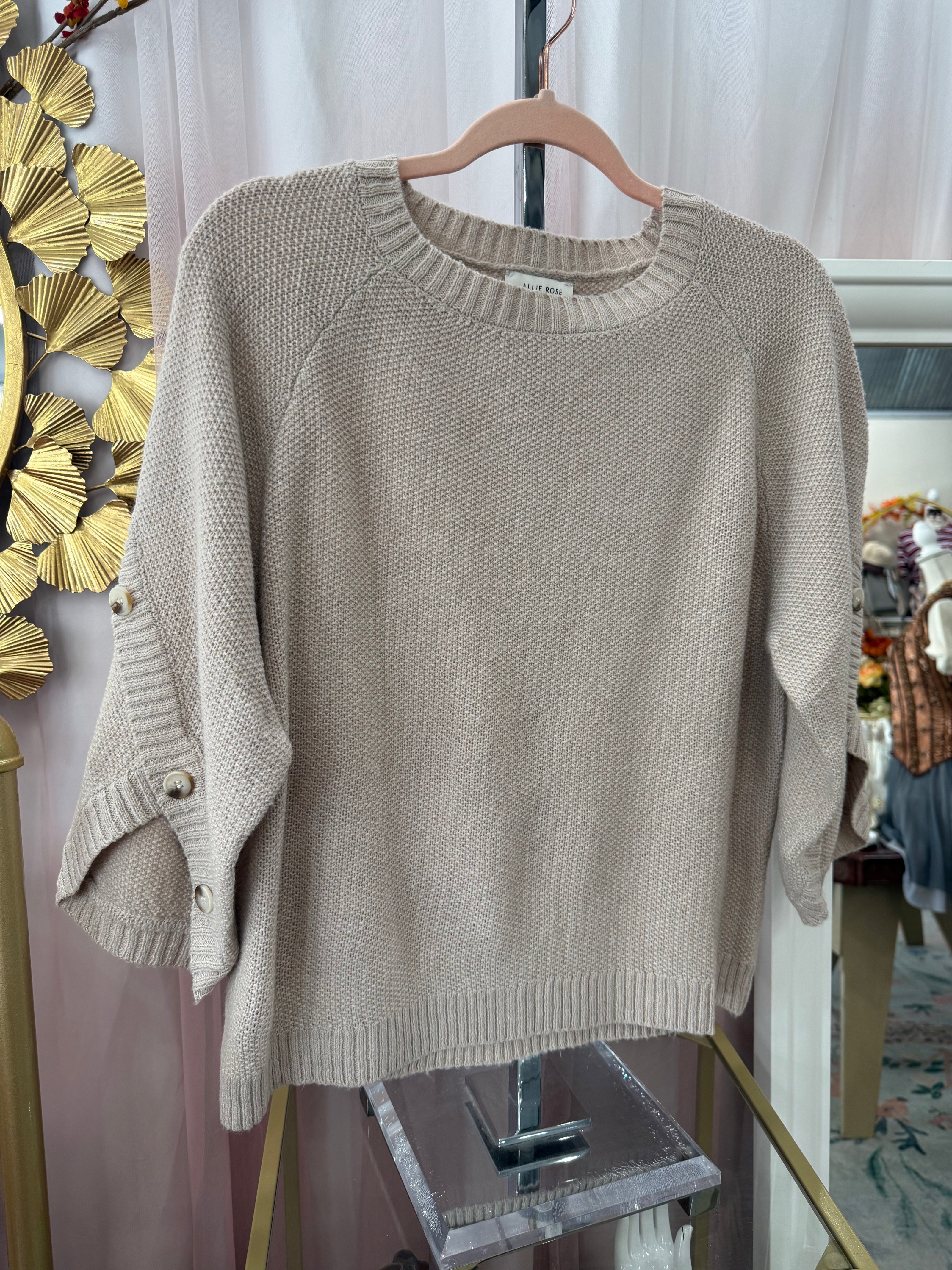 Button Sleeve Sweater