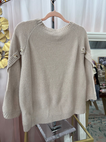 Button Sleeve Sweater