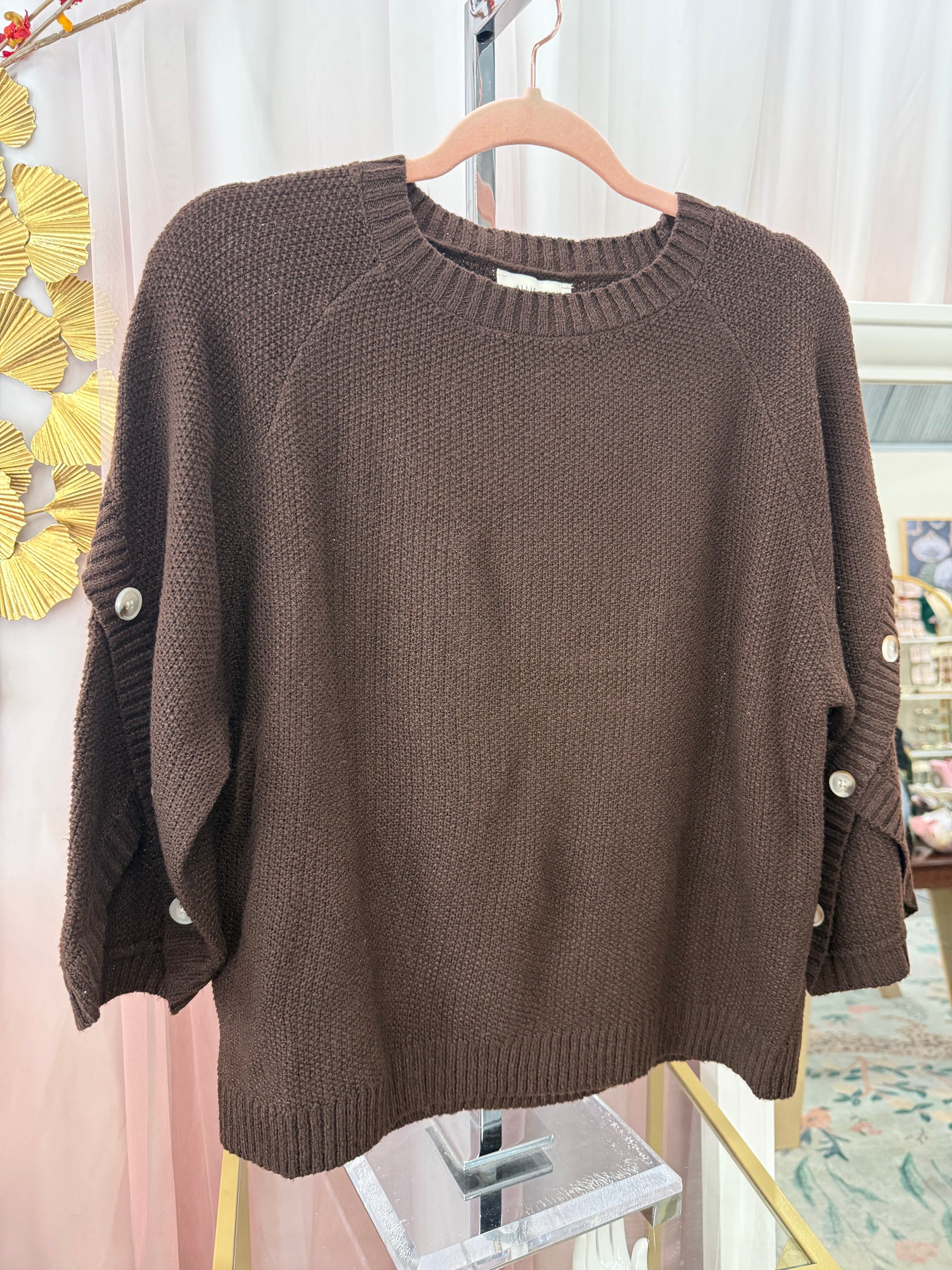 Button Sleeve Sweater