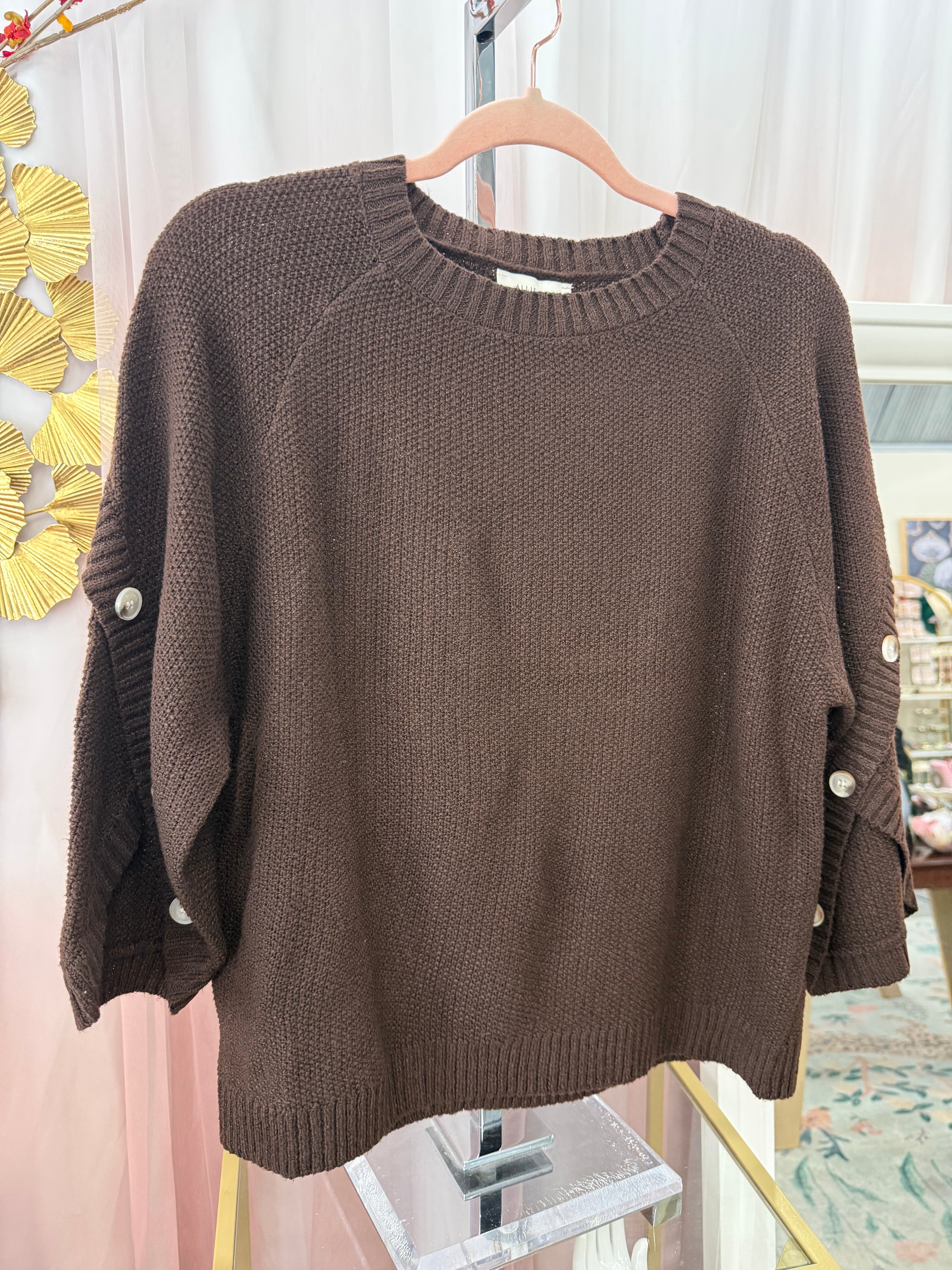 Button Sleeve Sweater